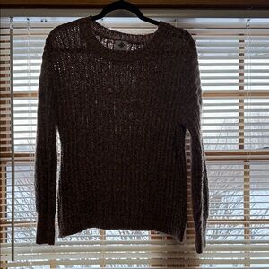 Elegant Brown Knit Sweater Size Large